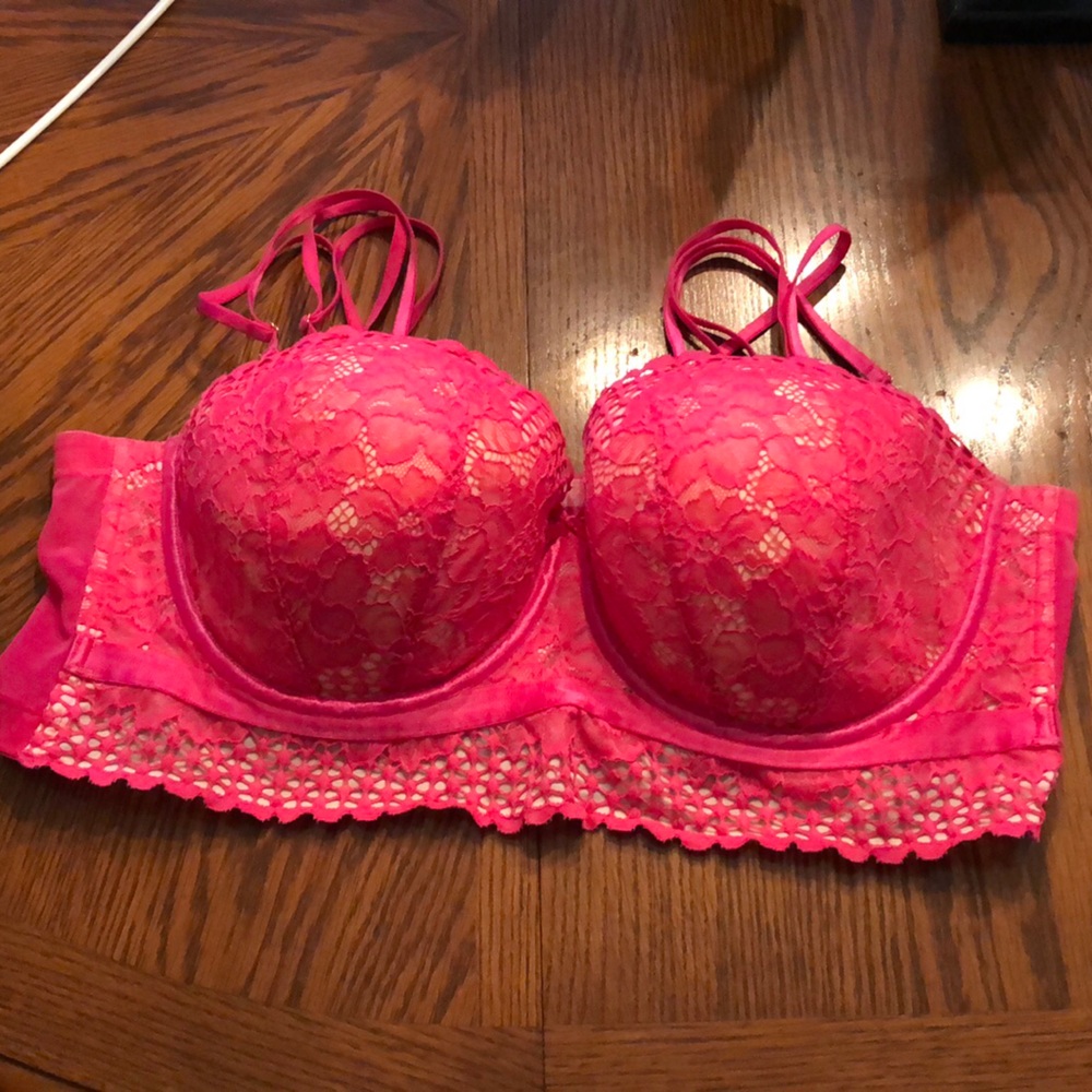 Hot pink bra